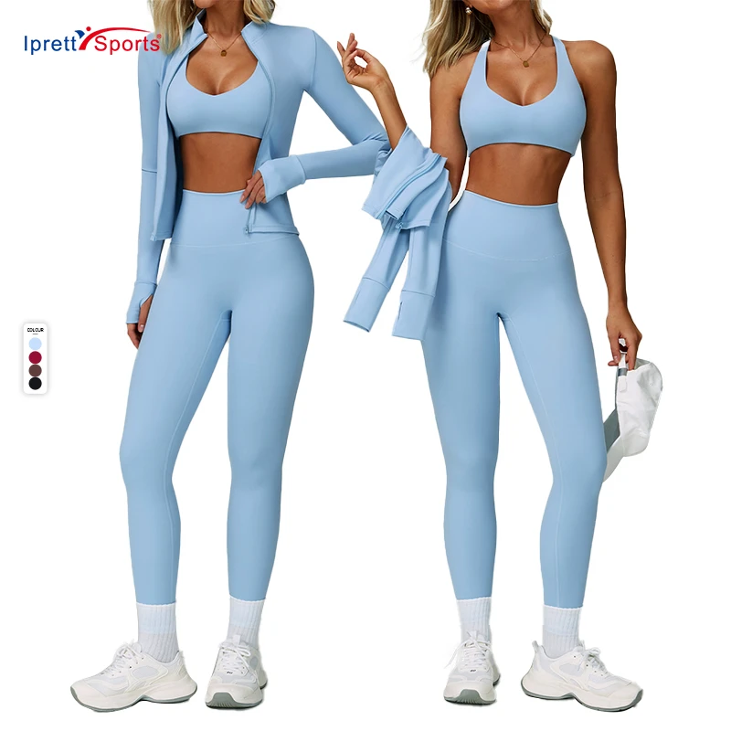 Hot Sales High Quality Women Yoga GYM Fitness Workout 5 Pieces Set Athletic Running Yoga Sportswear Quick-dry Elastic Outfits