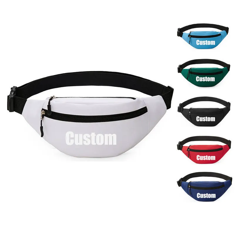 Wholesale Waterproof Oxford Cloth Digital Printing Adjustable Shoulder Strap Blank Running Sport Outdoor Travel Waist Bag
