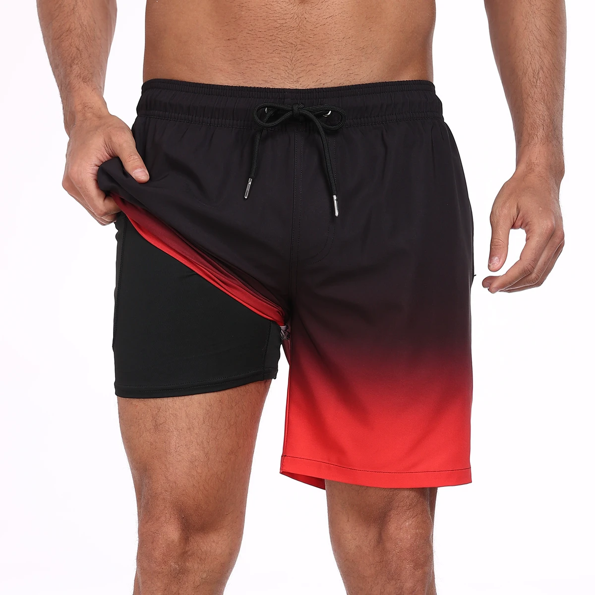 Wholesale Custom Logo Plus Size Beach Shorts Sublimation Print 4 Way Stretch Board Shorts With Pockets