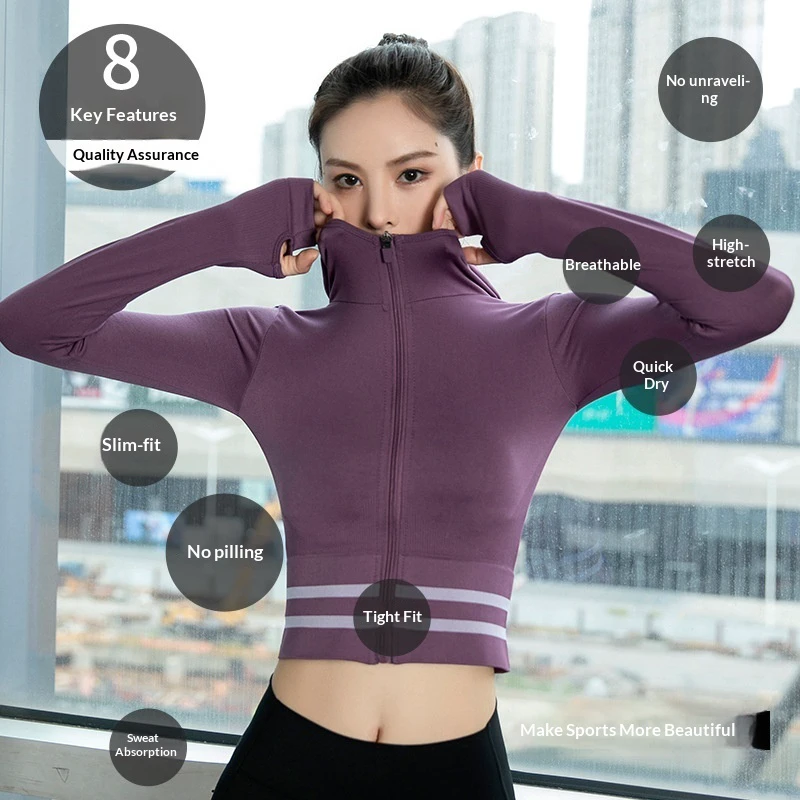 Women's Summer Yoga 2 Piece Set Striped Spandex Nylon Quick-Dry Zippered Hooded Top Outdoor Running Yoga Suit Fitness Yoga Wear