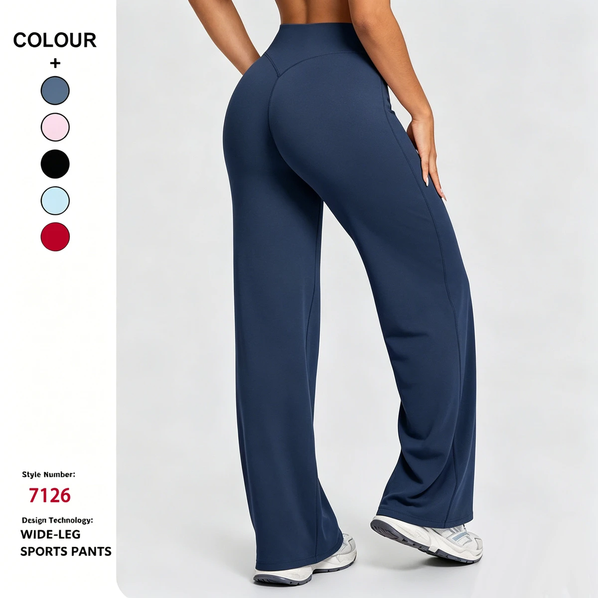 Custom Logo High Waist Quick Drying Hip Lifting Yoga Pants Tight Wide Leg Flared Pants Women Gym Sports Fitness Leggings