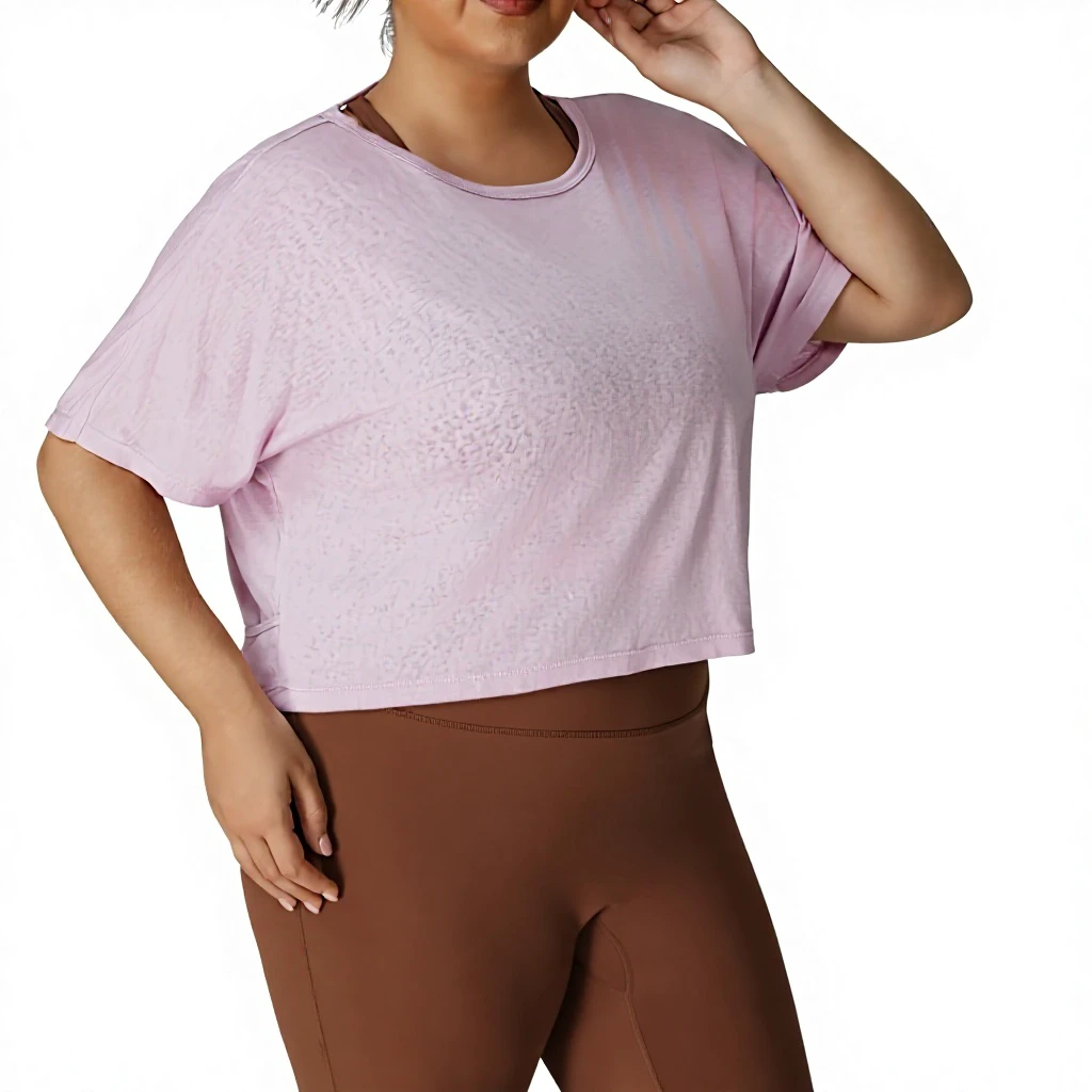Plus Size Sports Blouse Fitness Yoga Sportswear Half-sleeved T-shirt Women's Top