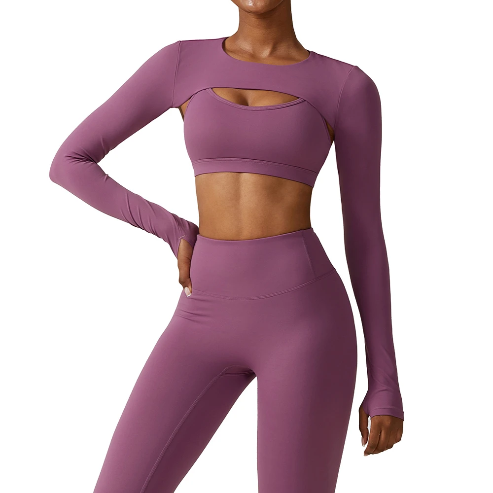 Yoga Clothing Nude Feeling Fitness Blouse Tops Sexy Women Athletic Long Sleeve for Running Exercise Workout Autumn Shirts & Tops