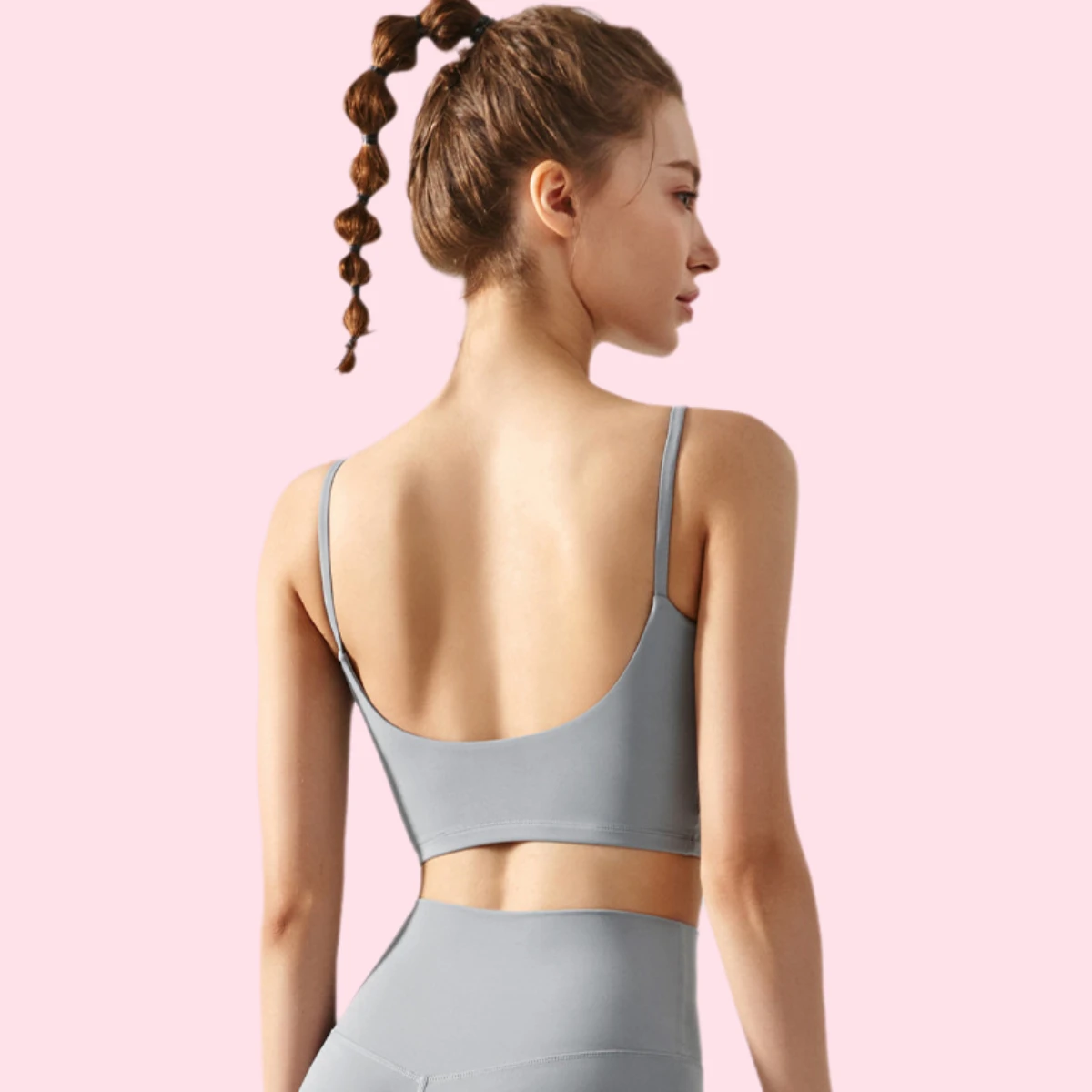 High Quality Seamless Slim Fit Sports Bras Hollow Backless Design Shockproof Push Deep U Beauty Back Halter Breathable Hollow