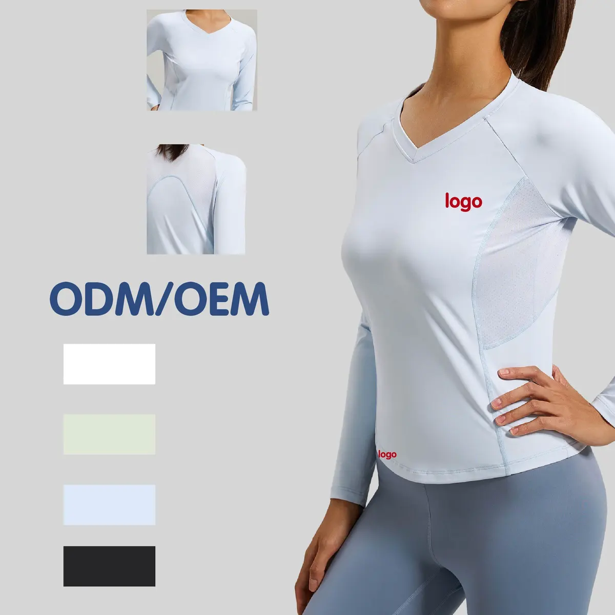 Long Sleeve Yoga Top High Elastic Mesh Panel for Running Workout Women Factory