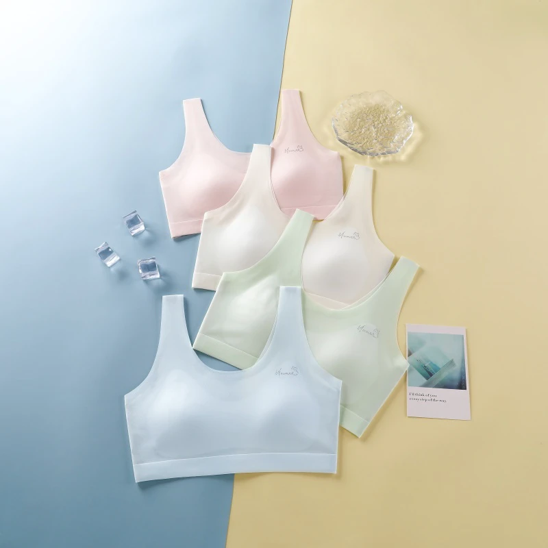 Modal/Cotton Melange Material Teen Bra for Girls Breathable Underwear with Printed Design for Adolescents and Children