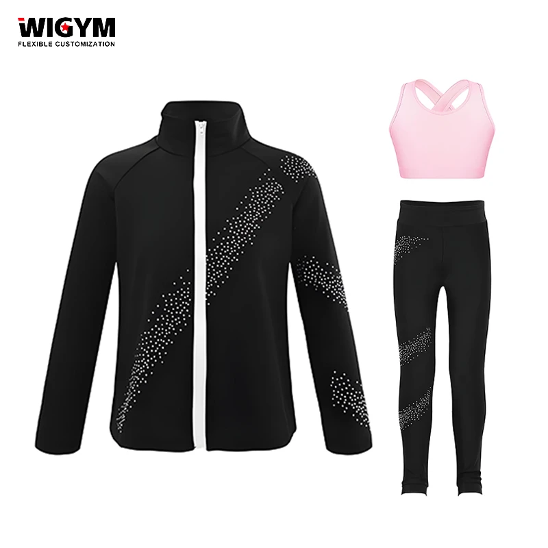 Team Custom Girls Cheerleading Warm-up Suits-Sets Spandex/Cotton Moisture Wicking Fabric Digital Print Hand Embroidery Size