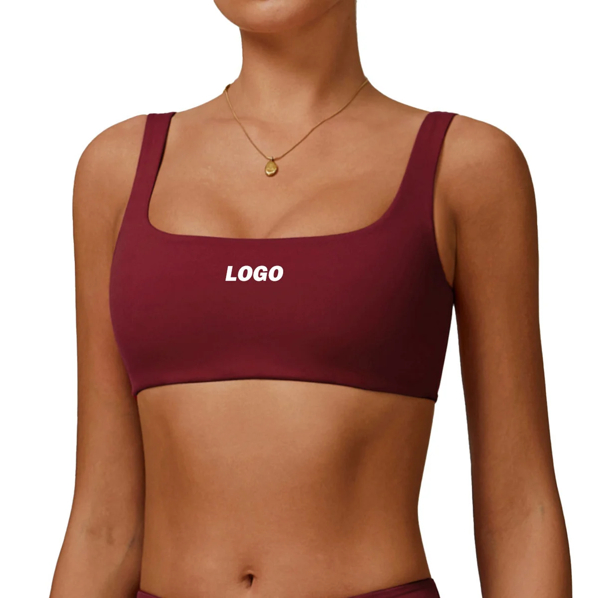 Custom Solid High Quality Ladies Gym Training Sports Bra Elastic Shoulder Strap Workout Top Fitness Women Wholesale Yoga Bra