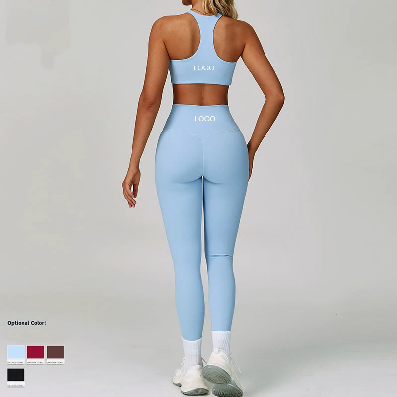 Two-Piece Quick-Dry Yoga Set for Summer Lightweight Breathable Fitness Bra Legging for Outdoor Sports Cross-Border Run Tight