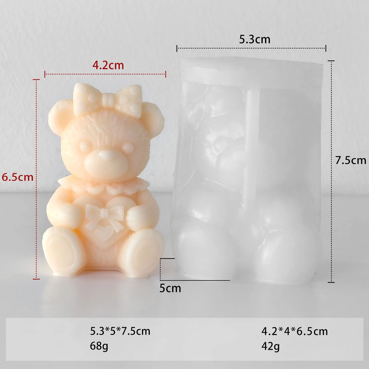 Couple Bear Aromatherapy Candle Silicone Mold DIY Cartoon Animal Handmade Candle Ornament
