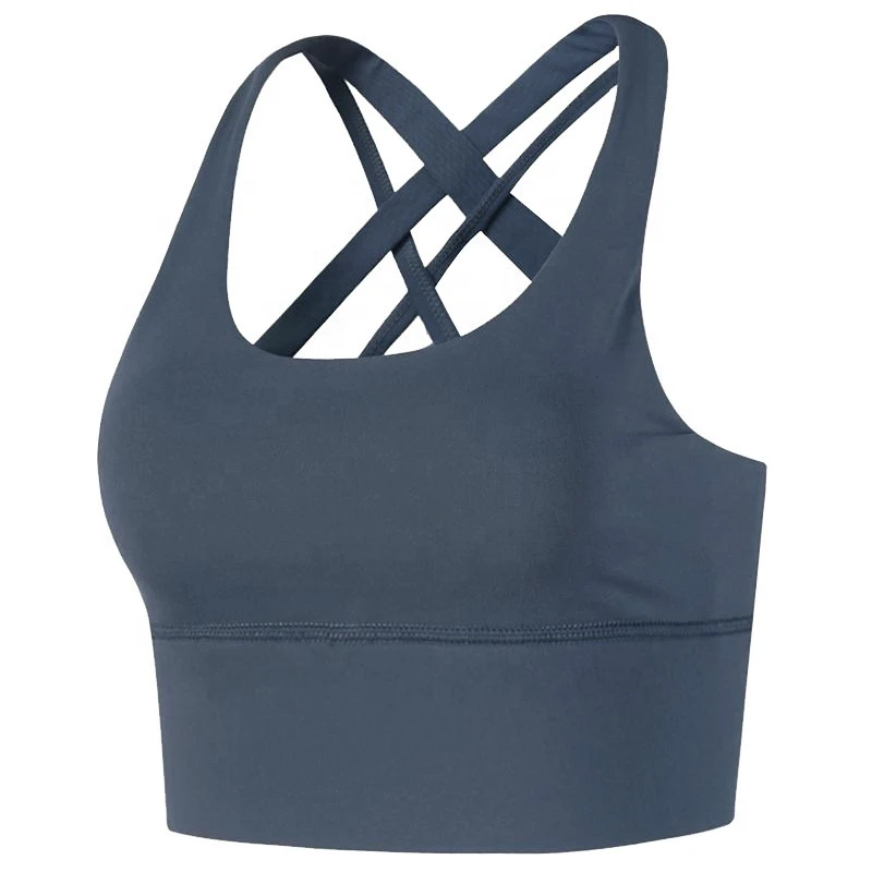Women High for Lightweight Seamless Breathable Shockproof Cross Back Strappy Yoga Sports Bra