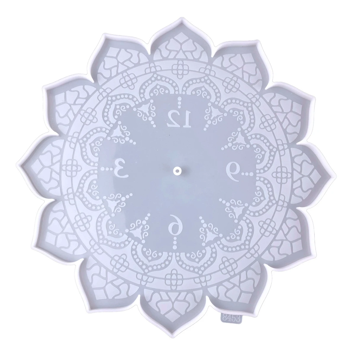 DIY Home Decoration Mandala Shaped Clock Mold for Epoxy Resin Casting Silicone Decor Resin Mold for Large Wall Clock