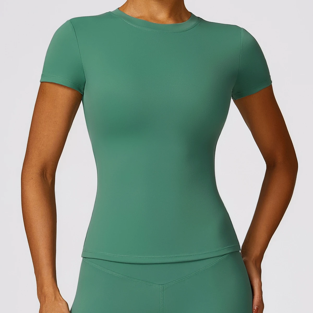 Athletic Sportswear Clothing Women's T Shirts Slim Skinny Fitted Crop Tops Yoga Tees Customer Demands T-Shirts Ladies