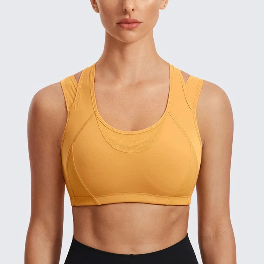 Best Design Women's Plus Size Sport Bra for Yoga & Running Breathable Medium Support with Front Logo-Fitness Casual Wear