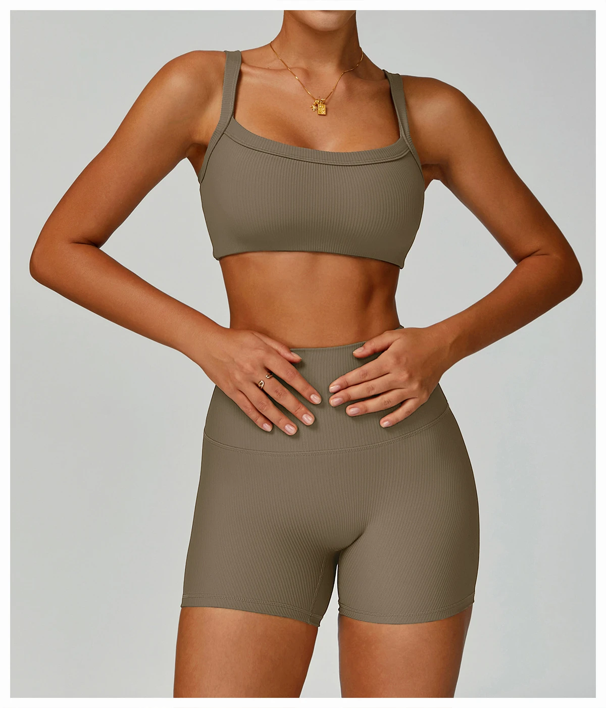 Soft Elastic Plus Size Bra Gym Ribbed Fabric Nylon Light Weight Classic U Neck Square Back Wholesale Tank Top Brassiere