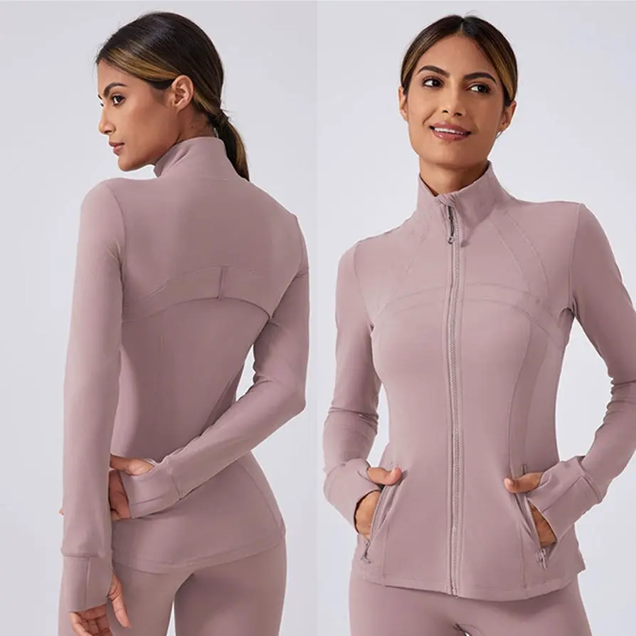 Autumn Yoga Long Sleeve Sportswear Tight Zipper Jacket Outdoor Tops Training Running Sports Winter Gym Fitness Clothes