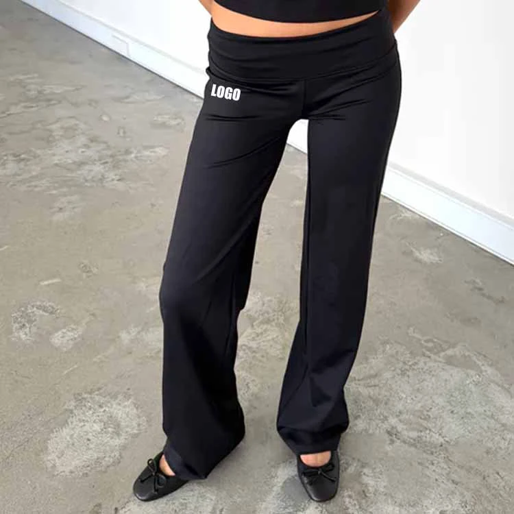 OEM Custom Logo Low Rise Straight-leg Silhouette Side Stripe Butt Lifting Stretch Bootcut Bell Bottom Women's Flared Yoga Pants