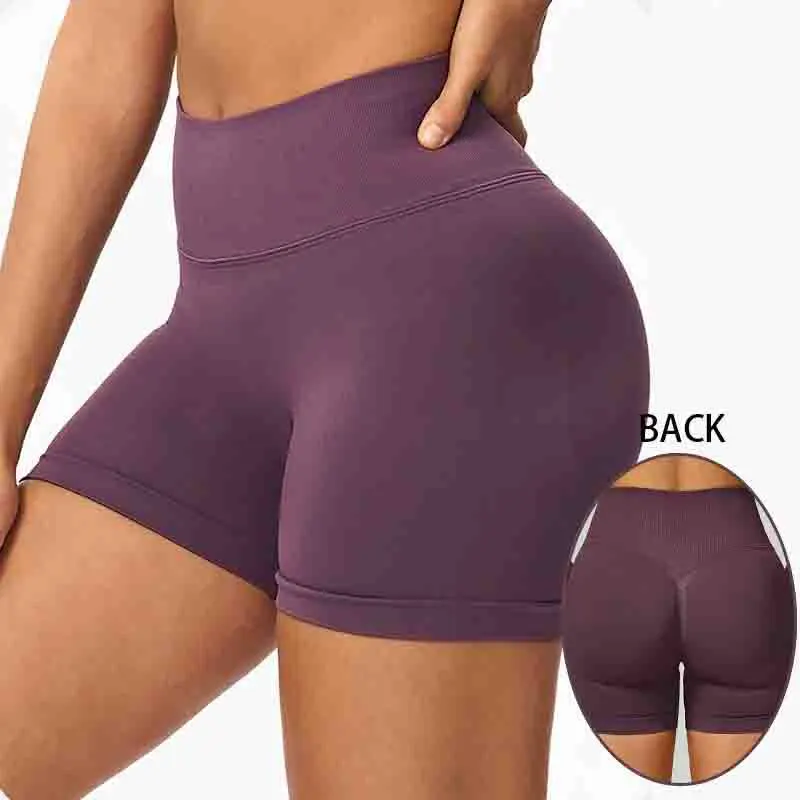 Seamless Women'S Gym Quick Dry Butt Lifting Mid Waist Gym Scrunch Scrunch Biker Athletic Yoga Shorts