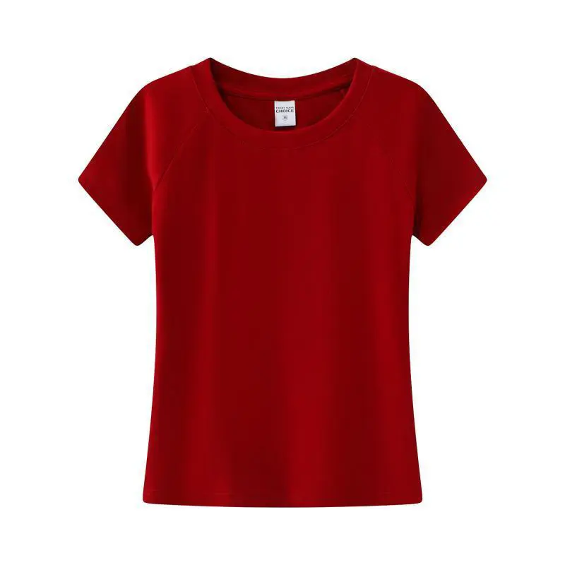 Summer Slim Fit Summer Casual Round Neck Cropped Top Custom Logo Women Tee T-shirts