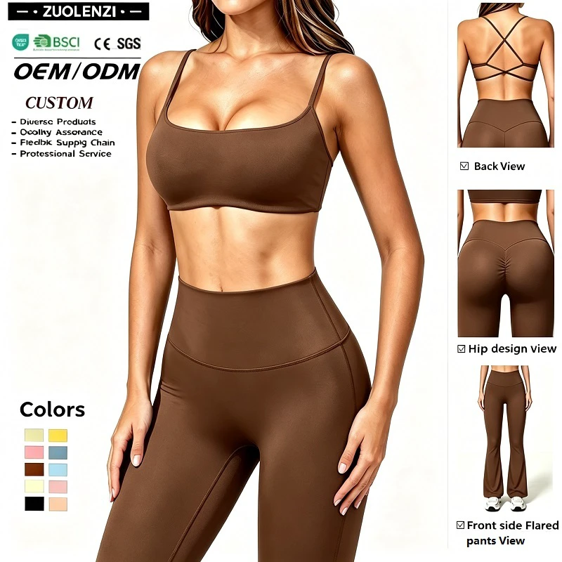 Women's Shockproof Yoga Set Quick Dry Tight Fitness Suit High Waist Sports Bra and Leggings Gym Workout Activewear for Girls