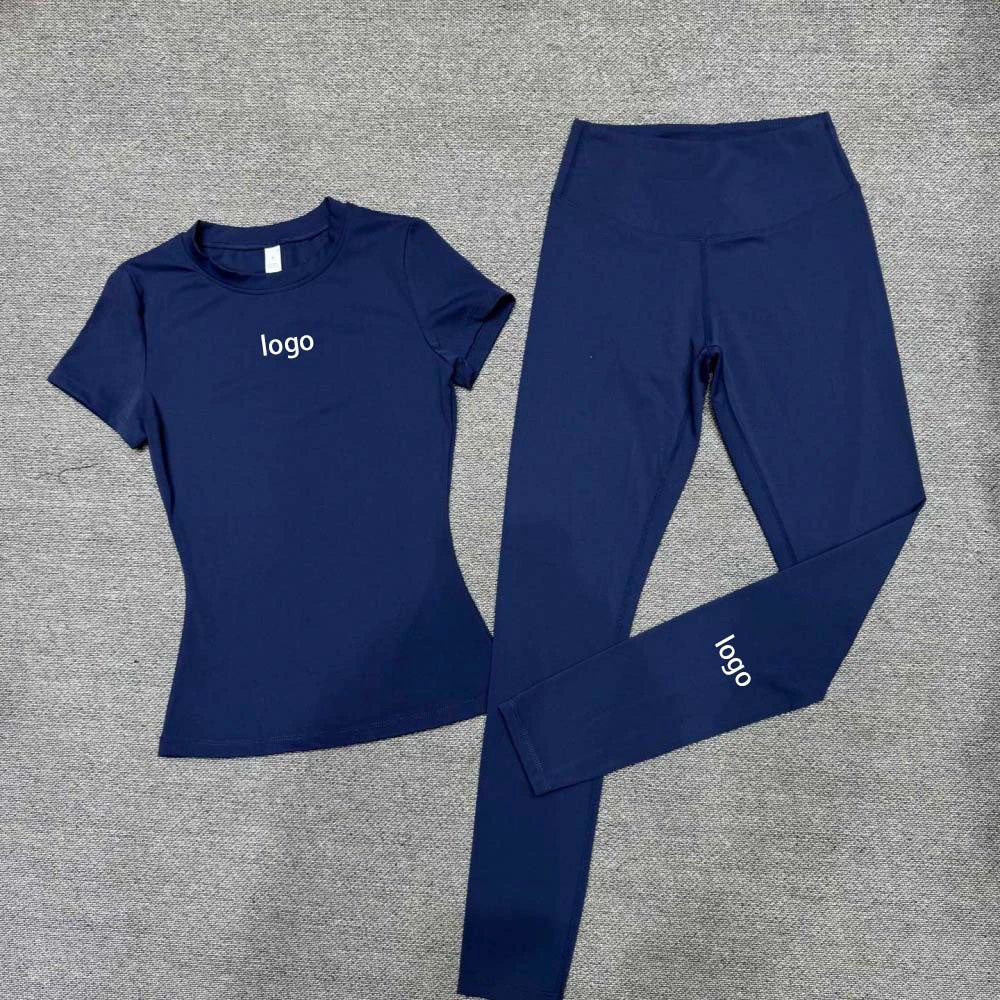 Women's Yoga Workout 2-Piece Sports Set-Active Stretch Slimming Top & Bottom Solid Pattern