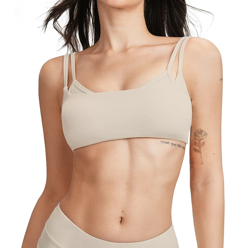 Sportswear Manufacturer Double-strap Yoga Top with Built-in Pads High Quality Plus Size Fitness Sports Bra for Women