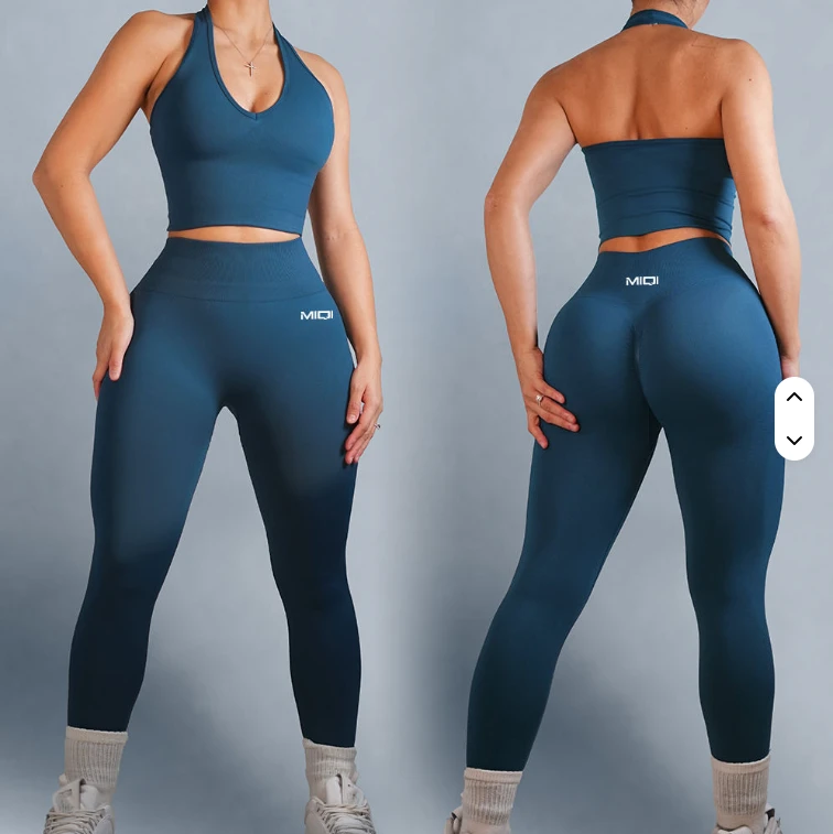 High Quality OEM Sample Women 2-Piece Fitness Yoga Leggings Wear Strapless Sports Bra Yoga Sets with the Yoga Wear