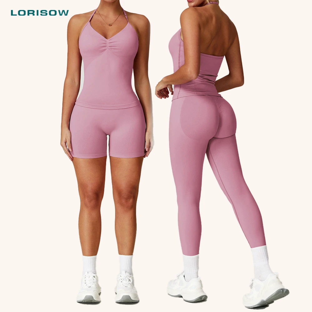 Custom Activewear Manufacturers Women Lightweight Gym Set Running Workout Suits Fitness Yoga Wear 3 Piece Sports Set