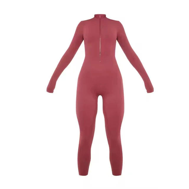 Women's All Seasons Casual High Waist Yoga Jumpsuit 2-Piece Set Long-Sleeved Side Split Top Stretchy Wide Leg Pants Canvas