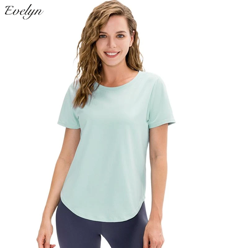 EVELYN Women's Loose Yoga Top Quick-Drying Casual Workout Clothes Breathable Running Top OEM ODM