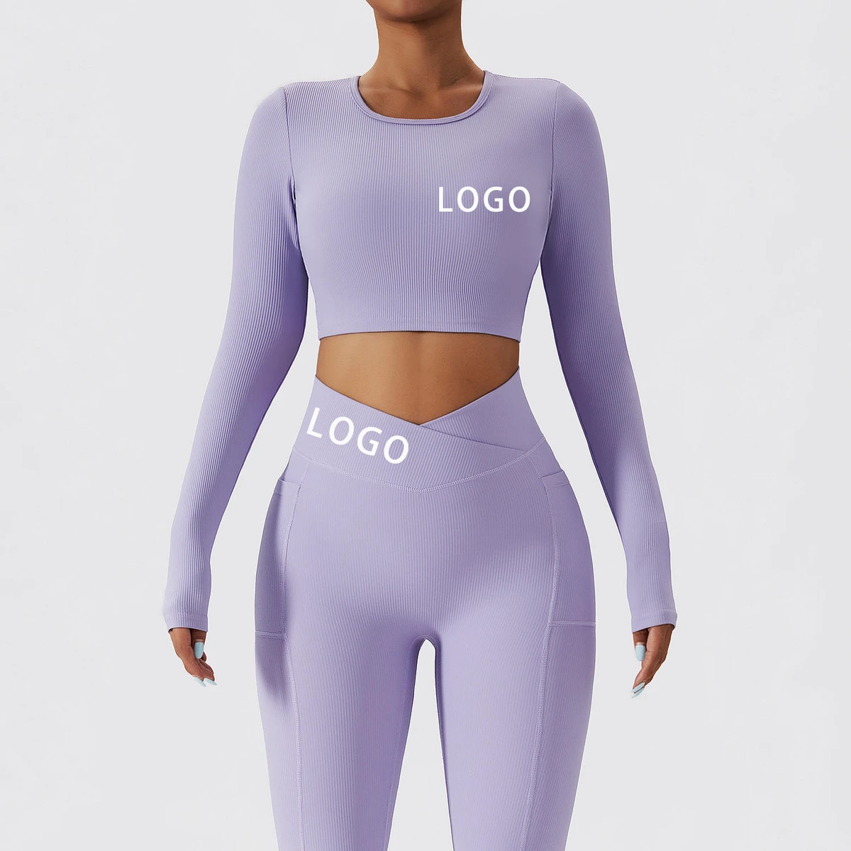 Customized logo Fitness Yoga Top Women's Stretch Quick Drying Sports Top Crop Top with Tank Short Long Sleeve 3 Types