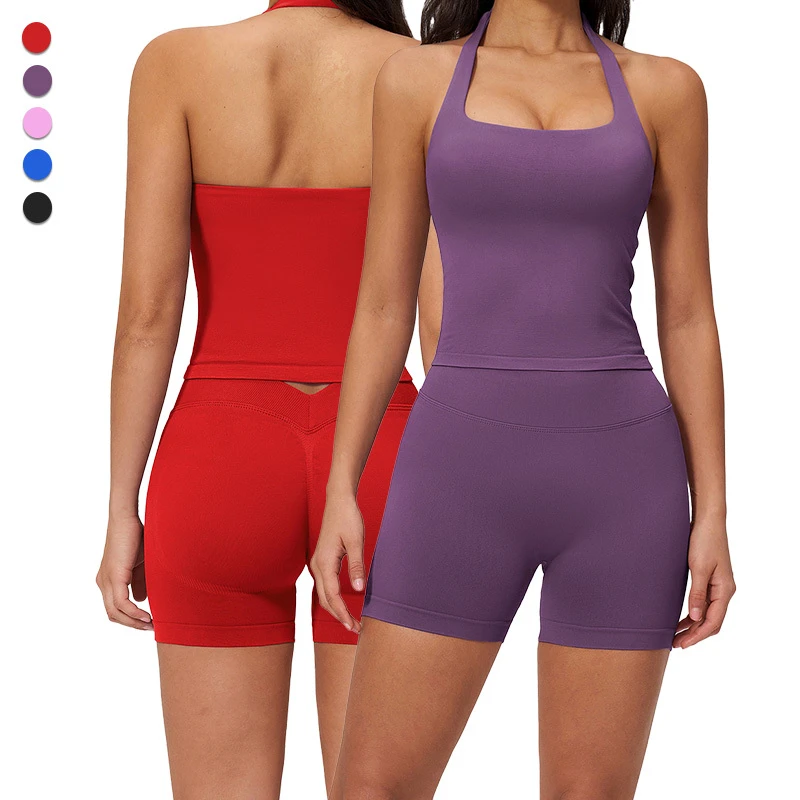 TZ7790 Women's Seamless Yoga Set Tight Running Quick-Dry Sports Bra & Leggings Outdoor Casual Fitness Workout Outfit