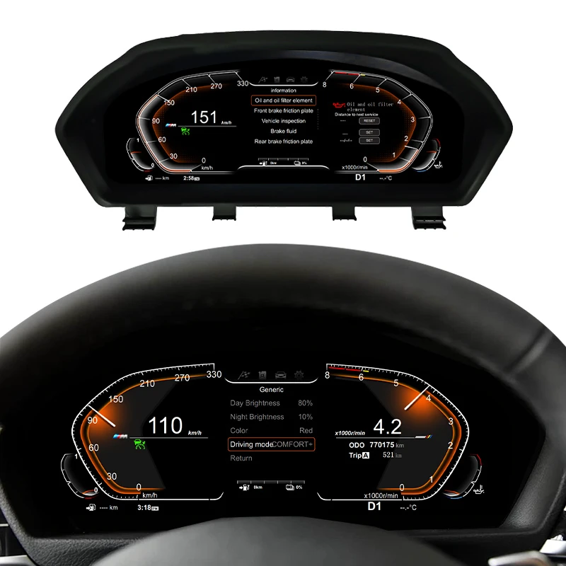 Smart Car Digital Instrument LCD Dashboard Speedometer for BMW F30 F31 F34 E90 E91 E92 2006-2020 LINUX System Digital Cluster