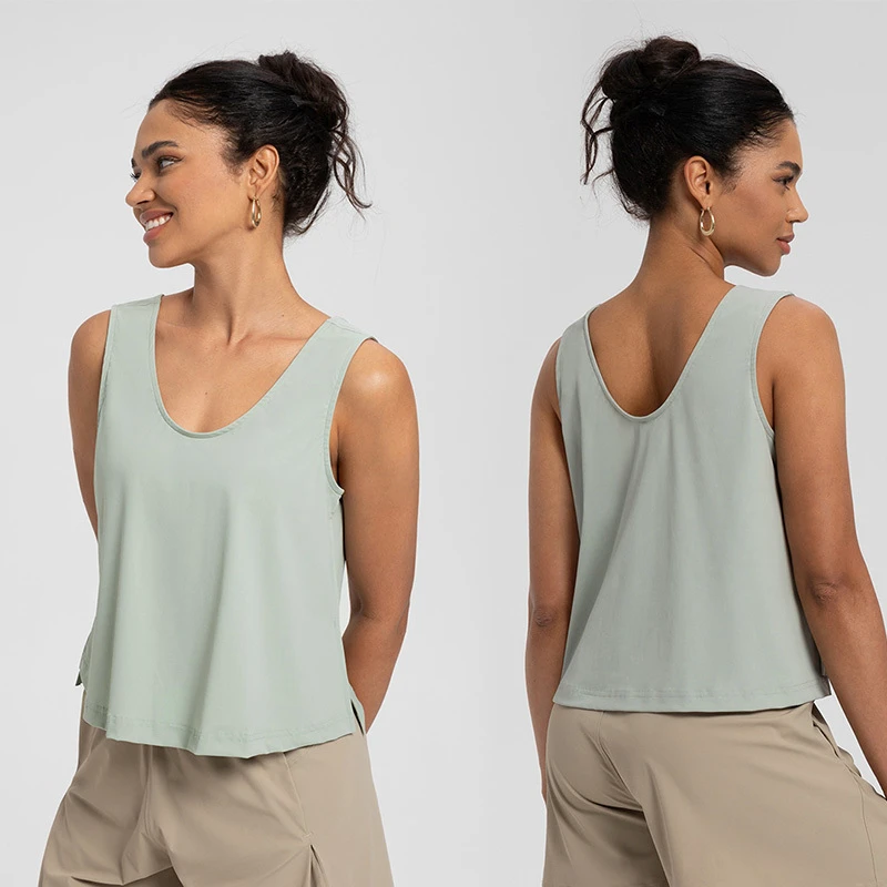 Roregal Quick-drying Vest Women Fitness Yoga Sleeveless T-shirt Running Breathable Loose Sports T-shirt