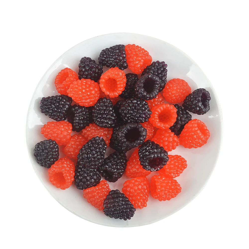 Durable Artificial Raspberry Resin Mini Fruit Toy Handmade Artistic Home Kitchen Party Lifelike Raspberries Photography Props