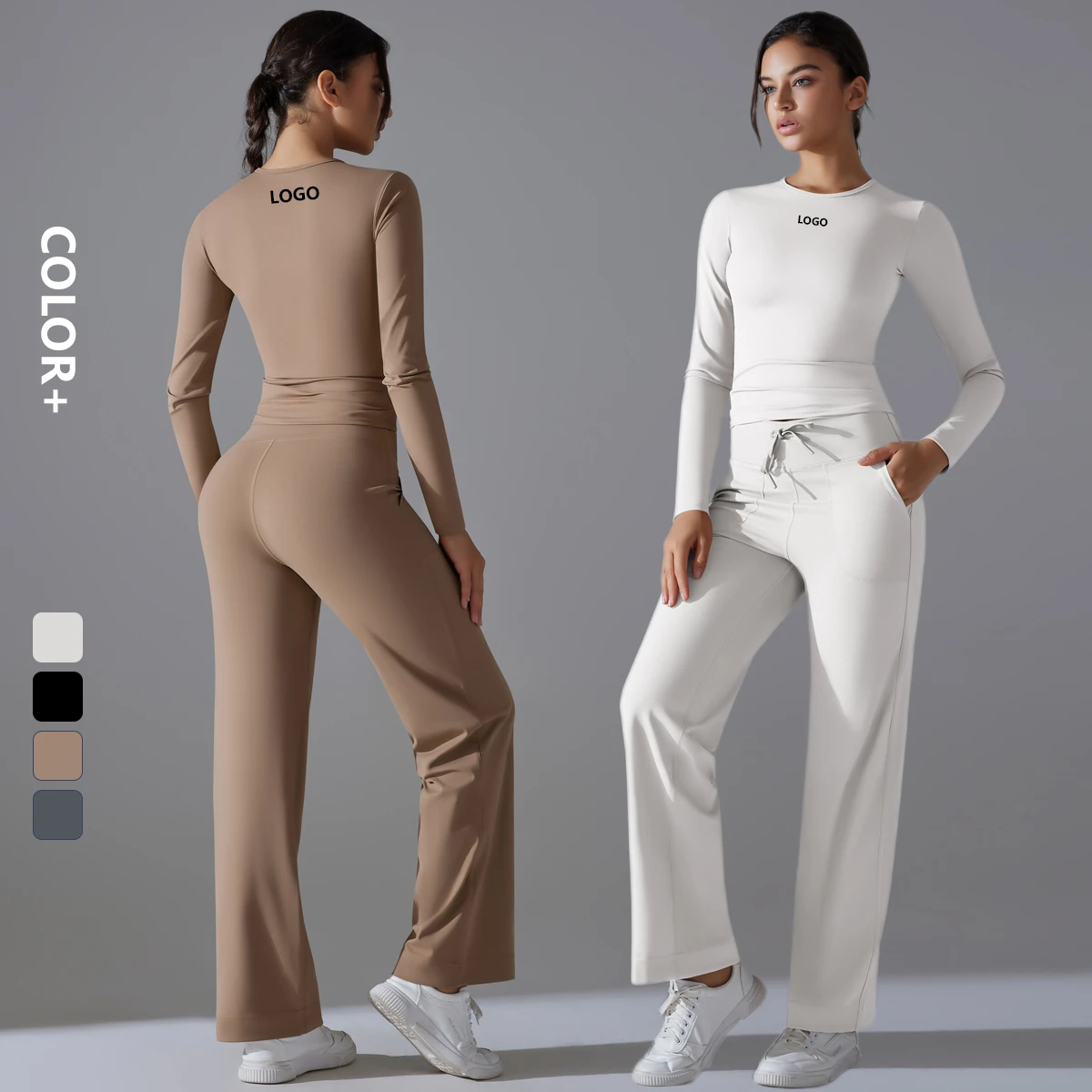 High Quality Long Sleeve Two Pieces Yoga Set HighQuality Drop Shipping Yoga Top for Women Fitness Long Leggings Sets