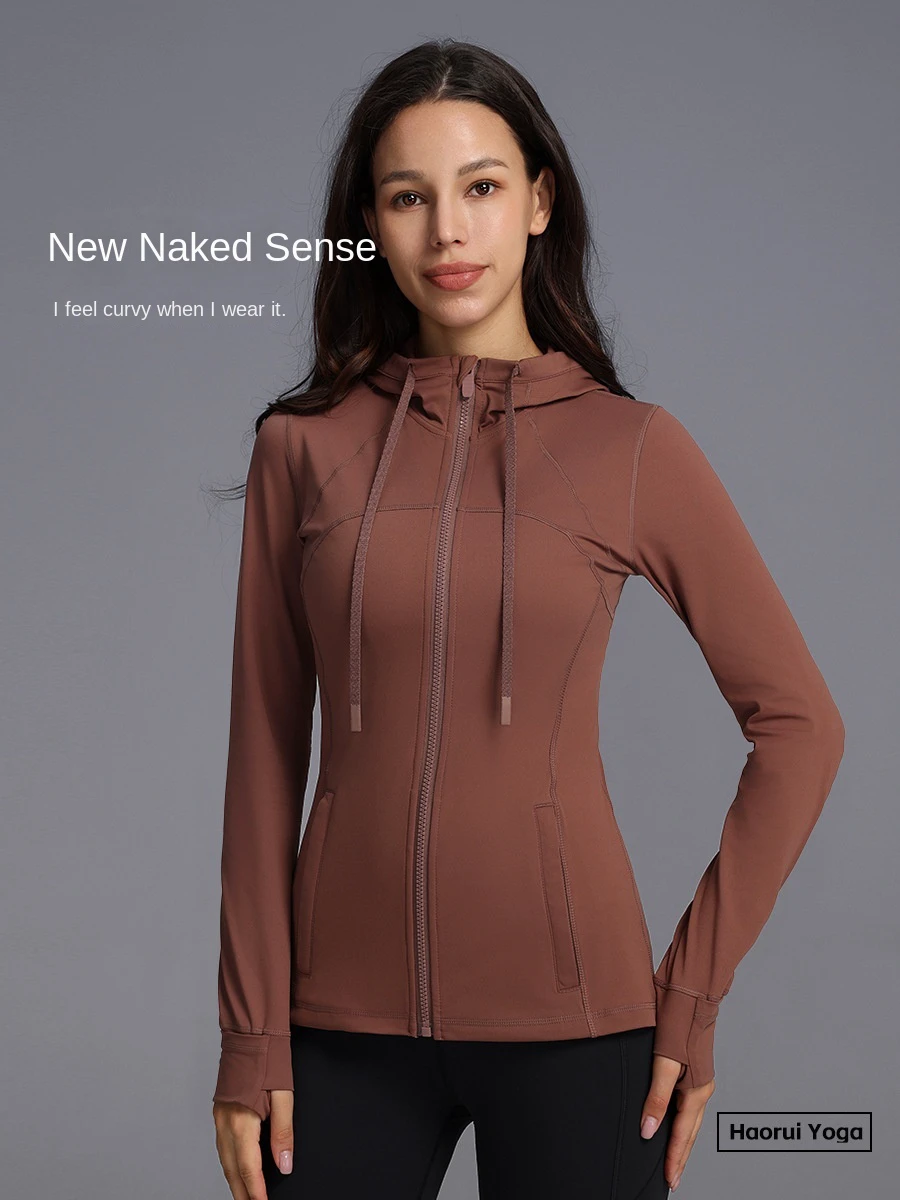 Women's Lightweight Breathable Fleece-Lined Stand Collar Sports Jacket Skinny Fit Four-Way Stretch Yoga Top Athletic Zip Front