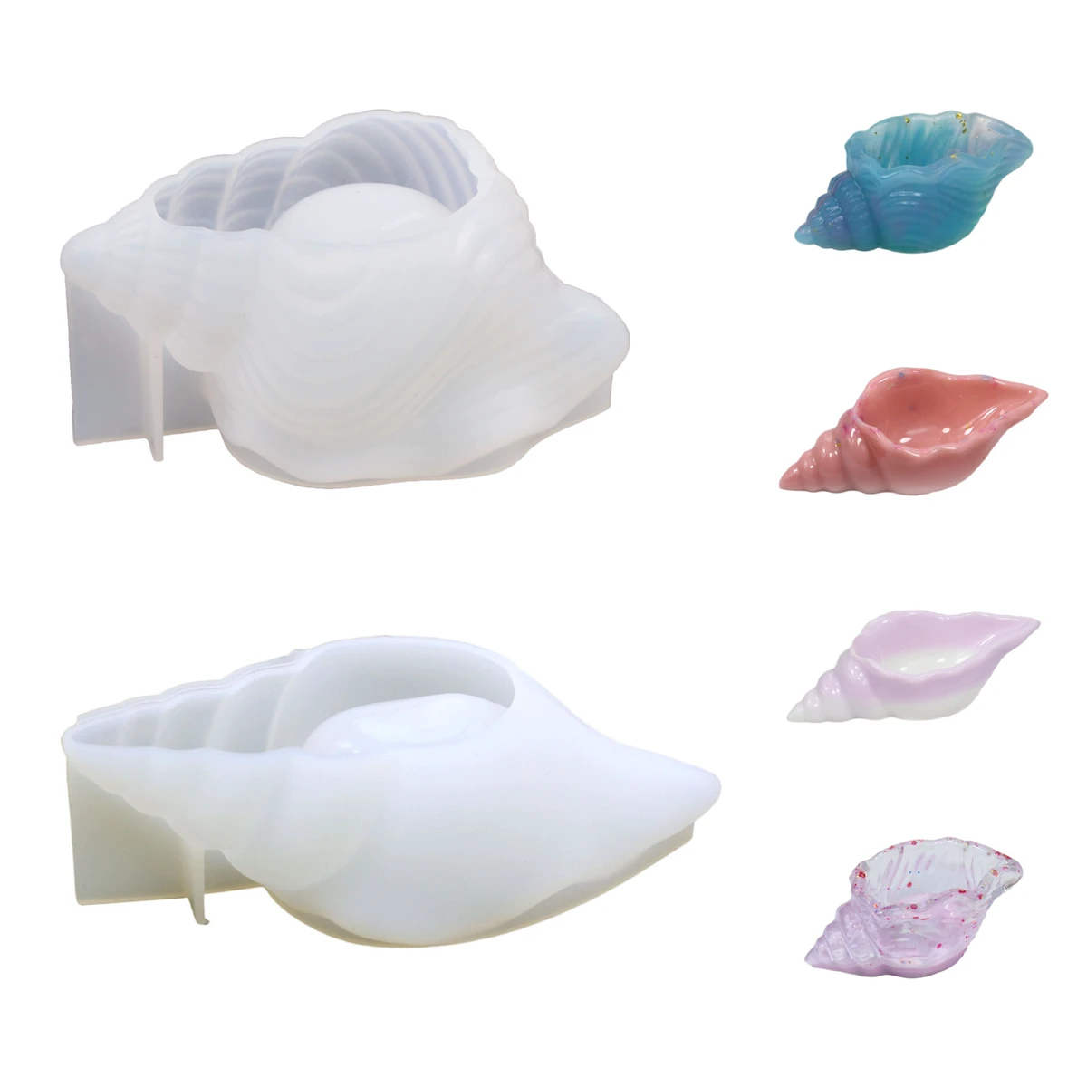 New Conch Storage Box Silicone Mold Shell Aromatherapy Candle Jar Mold Concrete Gypsum Flower Pot Resin Mold for Home Decoration