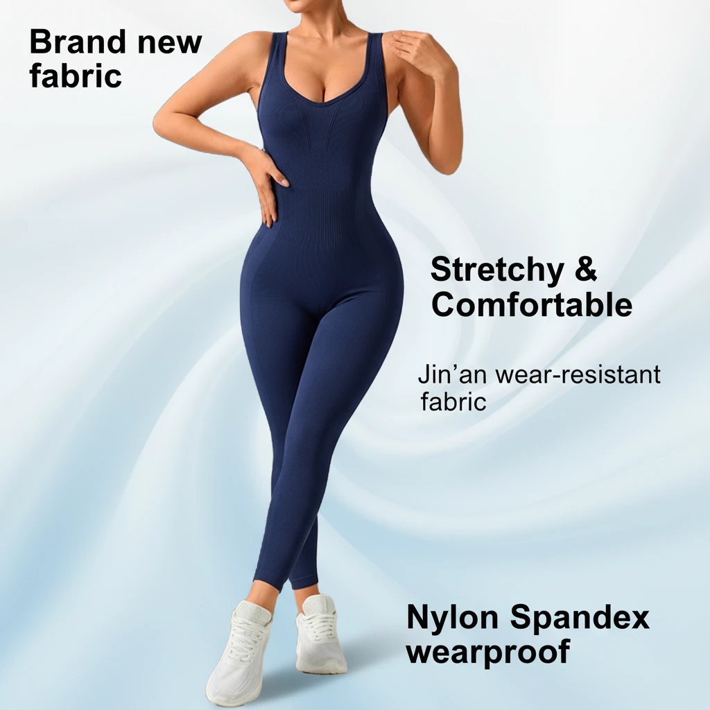 Bodysuit Yoga Fitness Clothes Full-Length Seamless Spandex/Nylon Breathable Moisture-Wicking Crisscross Straps Butt Lifting