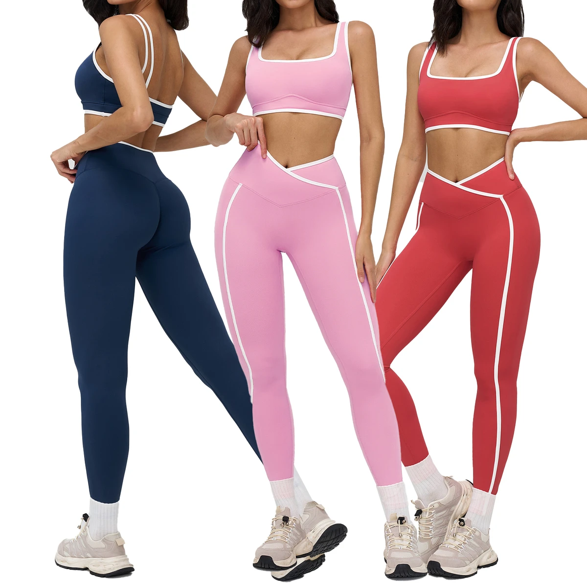 Custom Logo High-Quality Quick-Drying Tight Yoga Wear Suit Women Outdoor Gym Running Fitness Conjunto De Yoga Sports Clothes Set