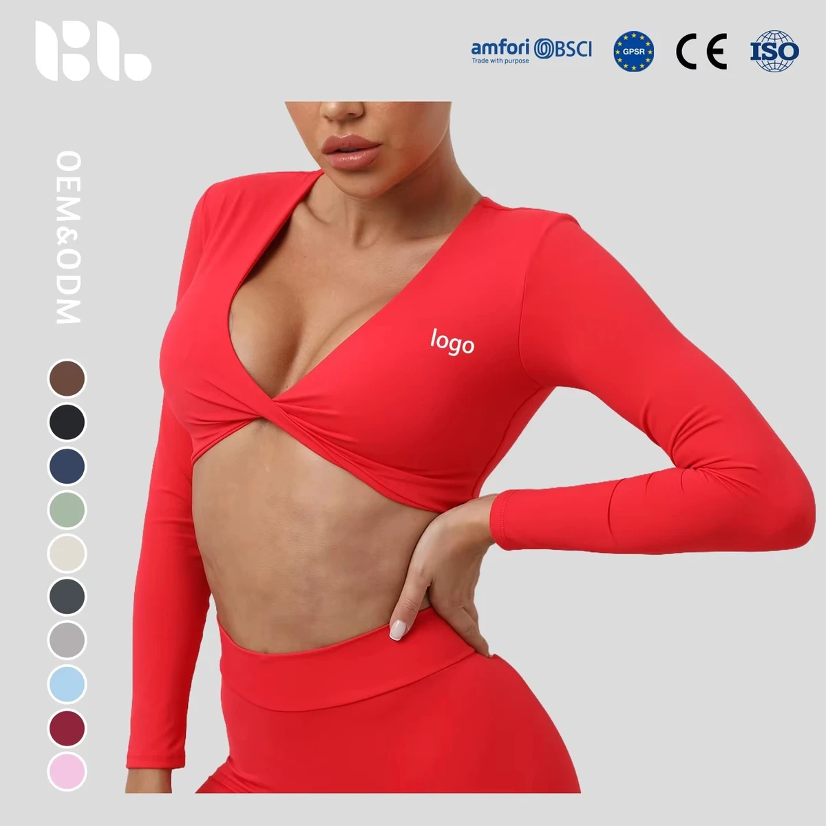 Women's Long Sleeve Yoga T-Shirt Nude Feeling Moisture Wicking Breathable Quick Dry Four-Way Stretch Skinny Fit Front Workout