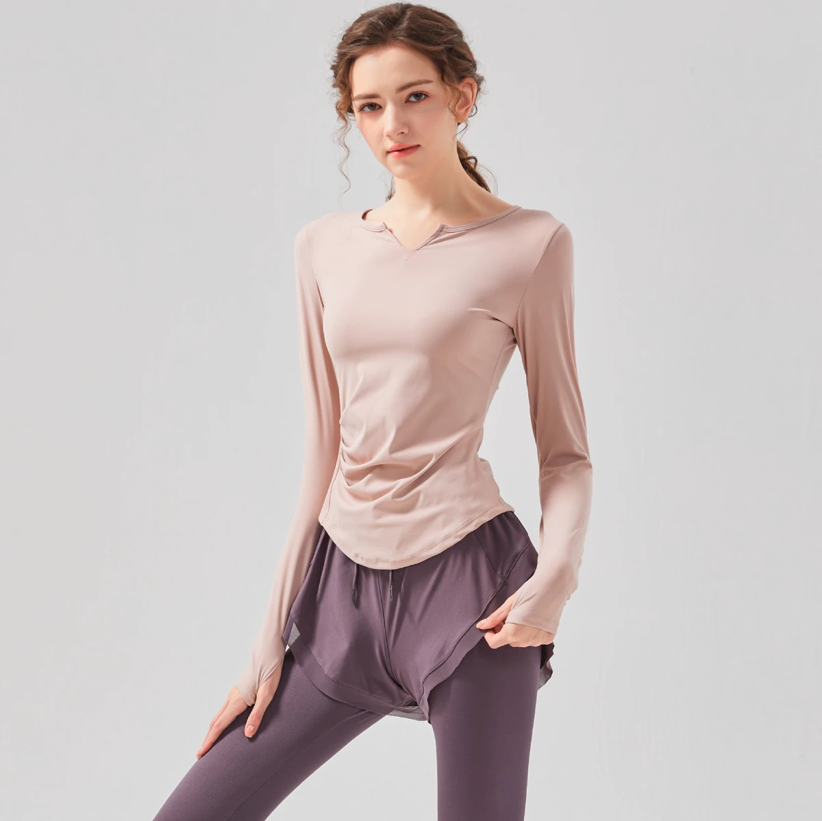 Women's Breathable Quick-drying Sports Running Fitness Set Tight-fitting Long Sleeve Yoga Two-piece Suit