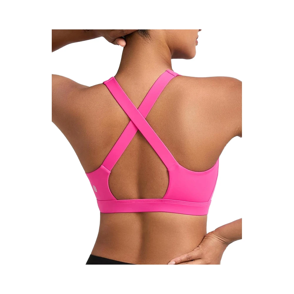 RUNNING GIRL Breathable Sports Bras for Women Molded Cup High for 100% Nylon High Support Crisscross Straps