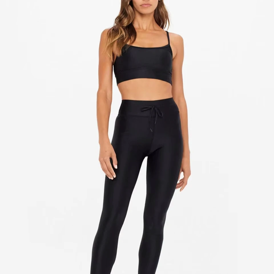 Premium Women Yoga Set High Waisted Drawstring Leggings Sports Bra Matching Gym Outfit Breathable Stretch Eco-Friendly Quick Dry