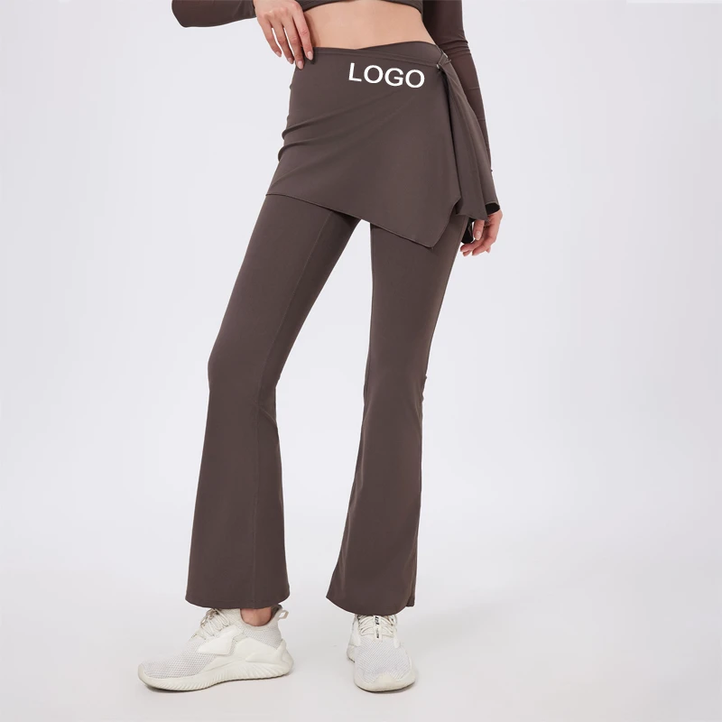 Custom Quick-Dry Woman Yoga Gym Pants Two-Piece Set High Waist Hip Lifting Full Length Outdoor Breathable Athletic Running Plus