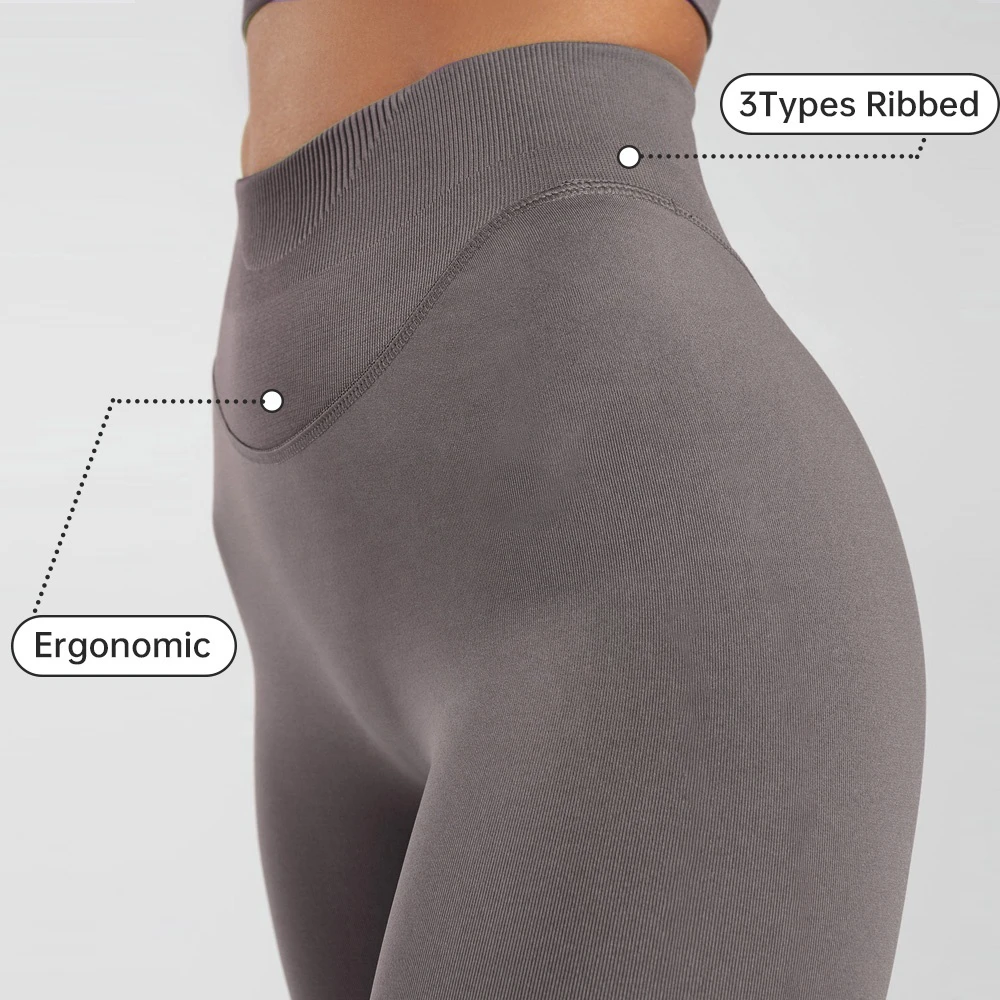 SHINBENE Seamless 3.0 Cloud Ergonomic Waistband Booty Leggings Yoga Exercise Scrunch Gym Tights