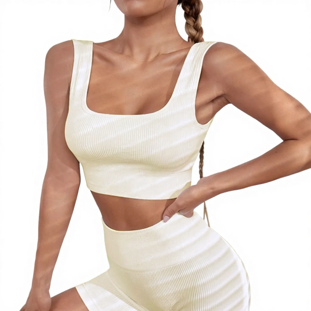 For Bestseller Ribbed High Support Spandex/Nylon Yoga Top Quick-Drying Slim-Fit Strappy Bra Summer Fitness Workout Underwear