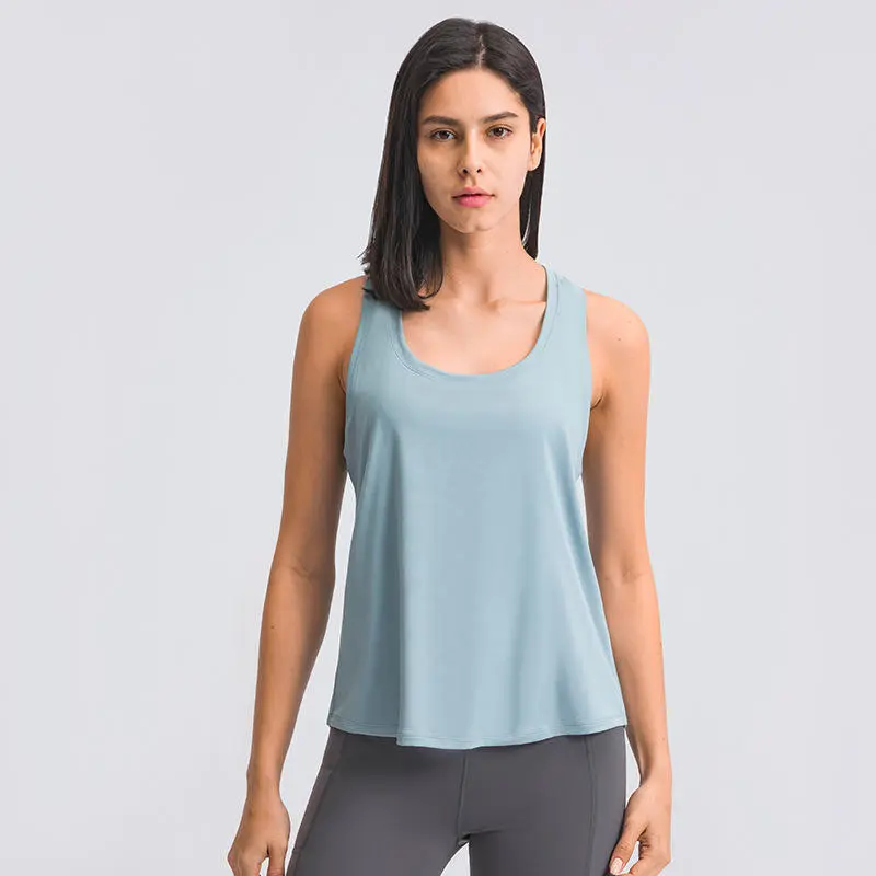 High Quality Running Training Vest Jogger Breathable Exercise Sleeveless Loose Fitness Quick Dry Sports Yoga Tank Top Woman