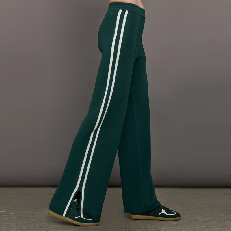 Women's Clothing New Sportswear Pants High Waist Contrasting Lines Workout Fitness Casual Pant