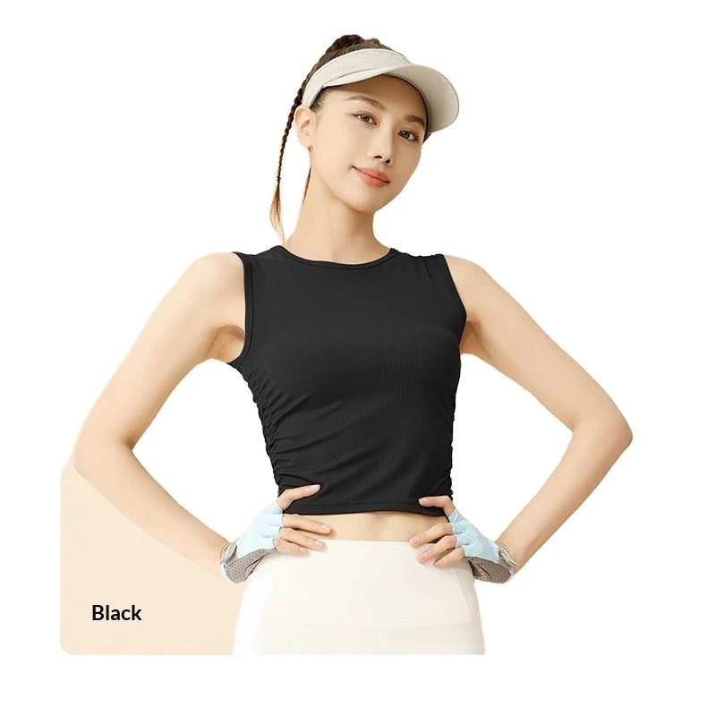 Women's Quick-drying Striped Spandex/Polyester Slim Fit Sleeveless Tank Top for Yoga Sports-Fixed Non-shifting Seamless